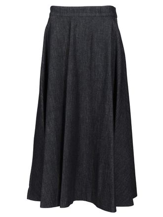 Max Mara Flared Denim Skirt Gonne Blu-Donna