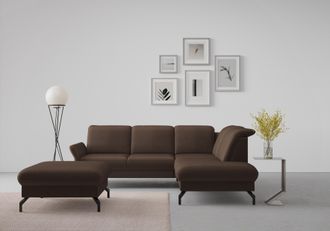 Sit&more Ecksofa »Fashion L-Form« wahlweise mit Kopfteilverstellung und Vorziehsitz, motorisch