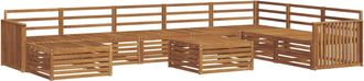 vidaXL Conjunto De Sof&aacute;s De Exterior 9 Uds. Natural Vidaxl