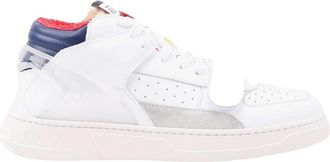 RUN OF Vintage Leren Sneakers - Heren - Sneakers - Wit - 42 EU - Katoen - Schoenen
