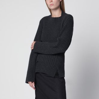 Victoria Beckham Maglione a coste in lana e cashmere bordeaux