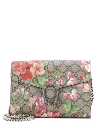 Gucci Dionysus Chain Wallet Blooms Print GG Coated Canvas Small crossbody bag - Marrone