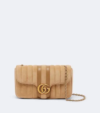 Gucci Borsa a spalla GG Marmont Mini in suede