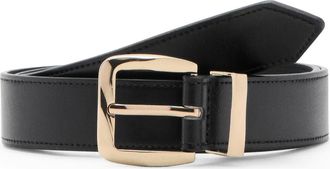 Mango Embossed Buckle Faux Leather Belt in Black at Nordstrom, Size Medium
