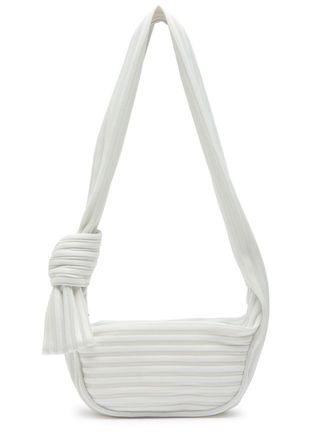 Issey Miyake Linear 58 Striped Mesh bag - Off White - One Size