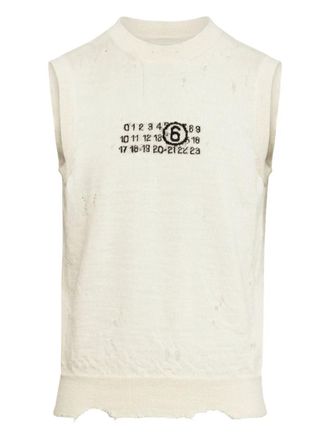 Maison Margiela Sleeveless Top With A Distressed Look