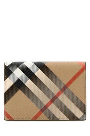 Burberry Beige Printed Signature Wallets
