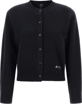 A.P.C. Lila Cardigan - Dames - Vesten - Blauw - XS - Wol - Truien & Vesten