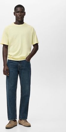 Mango Maglietta cotone lino relaxed-fit giallo fluorescente - Uomo - XXL - MANGO MAN