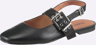 Heine Ballerina HEINE, Damen, Gr. 36, schwarz, Glattleder, Leder, Rindsleder, Schuhe Ballerina