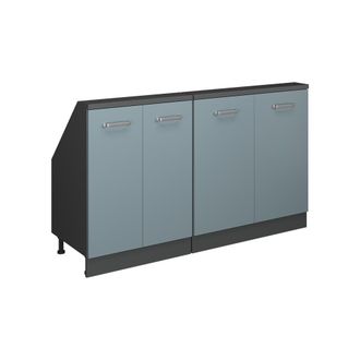 Vicco Armario De Cocina Para Techo Inclinado R-line, Gris Azulado/antracita, 140 Cm Lote De 2, Vicco