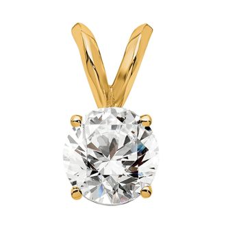 Diamond2Deal 14k Gold Round Lab Grown Diamond Solitaire Pendant (0.5ct, VS, G-H)
