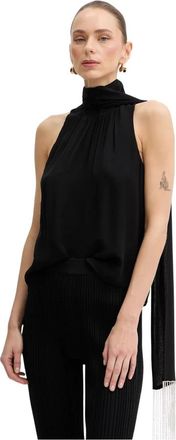Patrizia Pepe Blouse met strikdetail - Dames - Tops zonder mouwen - Zwart - L - Tops