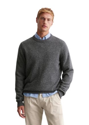 Marc O'Polo Rundhalspullover MARC OPOLO, Herren, Gr. S, graphite grau melange, Strick, Obermaterial: 31% Wolle, 29% Schurwolle, 20% Polyamid, 20% Viskose, Rundhal