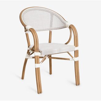 Sklum Silla De Comedor Apilable Con Reposabrazos En Aluminio Brielle Bistro Sklum