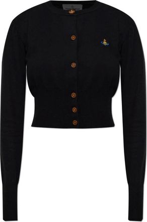 Vivienne Westwood Truien & Vesten, Dames, Zwart, L, Katoen, Cardigan met logo