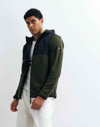 Regatta Frankie pile borg ibrido isolante in dark khaki nero-Verde