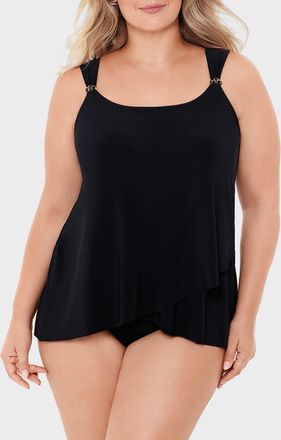Miraclesuit Plus Size Dazzle Underwire Tankini Top