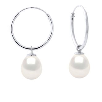 Ateliers Saint Germain Oorbellen van Zilver 925 Rhodium verguld met Echte Zoetwaterparels Pear 8-9 mm