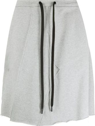 Jordan Luca Short Skirts, female, Gray, L, Cotton Track Shorts with Logo Patch