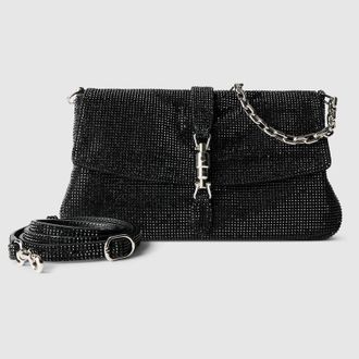 Gucci Aperitivo Crystal Medium Shoulder Bag, Black, Leather