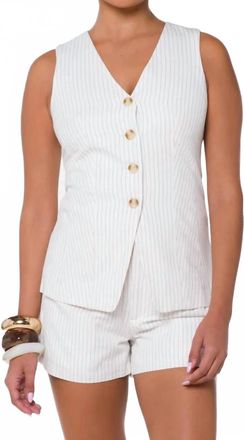 Velvet Heart Cordera Sleeveless Vest In Pinstripe