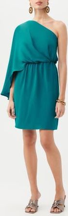 Trina Turk Amal One-Shoulder Blouson Sheath Dress in Bahia Blue at Nordstrom Rack, Size 8