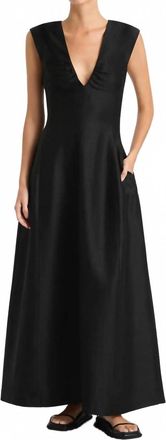 Bondi Born Bormio V-Neck Midi Dress In Black