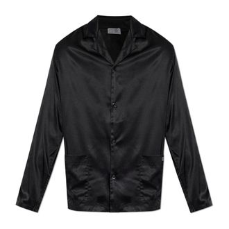 Maison Margiela Silk Lingerie Shirt - Heren - Pyjama - Zwart - S - Leer - Nachtkleding