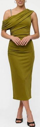 Rachel Roy Julez Asymmetrical Drape Midi Dress in Medium Green at Nordstrom, Size Xx-Large