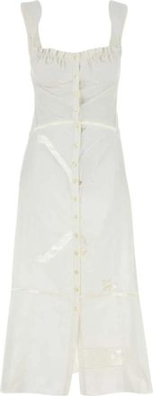Marine Serre Katoenen Jurk - Dames - Shirt Kleedjes - Wit - M - Katoen - Kleedjes