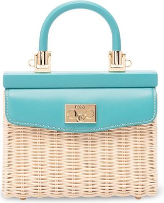 Rodo Wicker And Leather Small Handbag