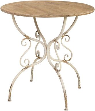 Wanderlust Deco Mesa De Madera Y Metal Acabado Envejecido 79,5x79,5x80