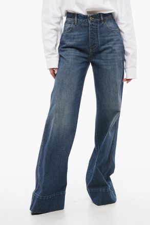 Bottega Veneta Washed Denim Palazzo Jeans Bottega Veneta