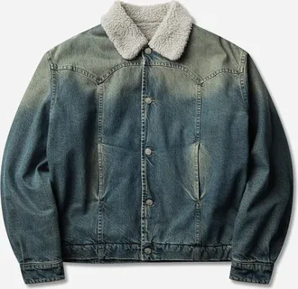 Aries Sherpa Vintage Western Car Coat Blue