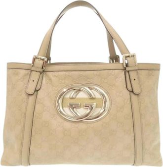 Gucci Pre-owned Vintage Tote Bag - Dames - Vintage Shopper - Beige - ONE Size - Leer - Vintage