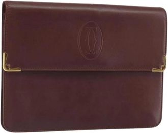 Cartier Pre-owned Clutches, female, Red, Size: ONE SIZE Pre-owned Leather Clutch
