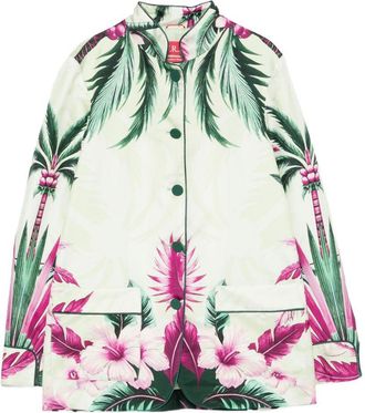 F.R.S. F. R.S. Womens Printed Silk Jacket