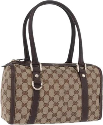 Gucci Pre-owned Vintage GG Canvas Hand Bag - Dames - Vintage Handtas - Bruin - ONE Size - Leer - Vintage