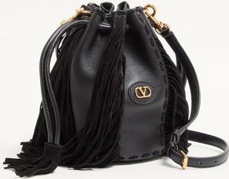 Valentino Garavani Borsa A Secchiello Piccola Valentino Garavani Nellcôte In Pelle Donna NERO UNI