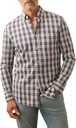 Faherty Coastline Knit Button-Down Shirt in Royal Canyon Plaid at Nordstrom Rack, Size Xx-Large