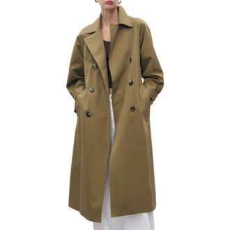 Mango Angela Trench Coat in Khaki Green at Nordstrom Rack, Size Medium