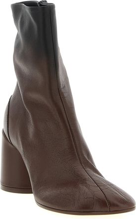 Maison Margiela Womens Brown Lambskin Ankle Boots