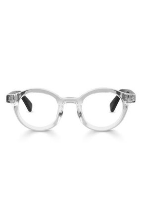 Eyebobs TV Party 41mm Round Reading Glasses in Crystal Clear Front /Black at Nordstrom, Size +0.00