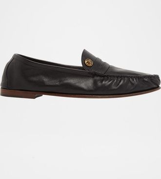 Versace Men & apos;s Medusa Leather Moc-Toe Loafers