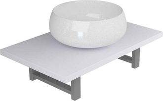 vidaXL Two Piece Bathroom Furniture Set Ceramic White vidaXL