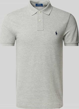 Polo Ralph Lauren Poloshirt mit Label-Stitching in Hellgrau, Größe S