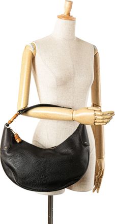 Gucci Pre-owned Womens Shoulder Bag Bamboo Handles - Black Leather - One Size