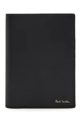 Paul Smith Logo Leather Passport Holder - Black - One Size