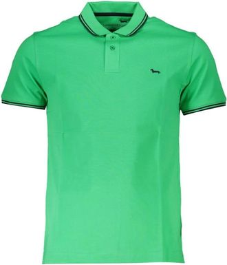 Harmont & Blaine Stijlvol groen katoenen poloshirt met contrasterende details - Heren - Polos - Groen - XL - Katoen - Tops